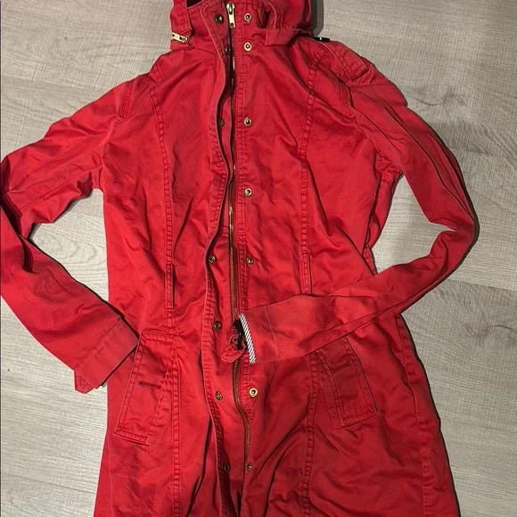 Red Hooded Women's Jacket - Picture 2 of 4